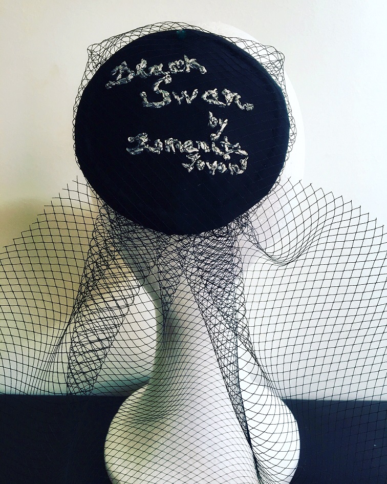 Hand Made Embroiered Fascinator with Veil