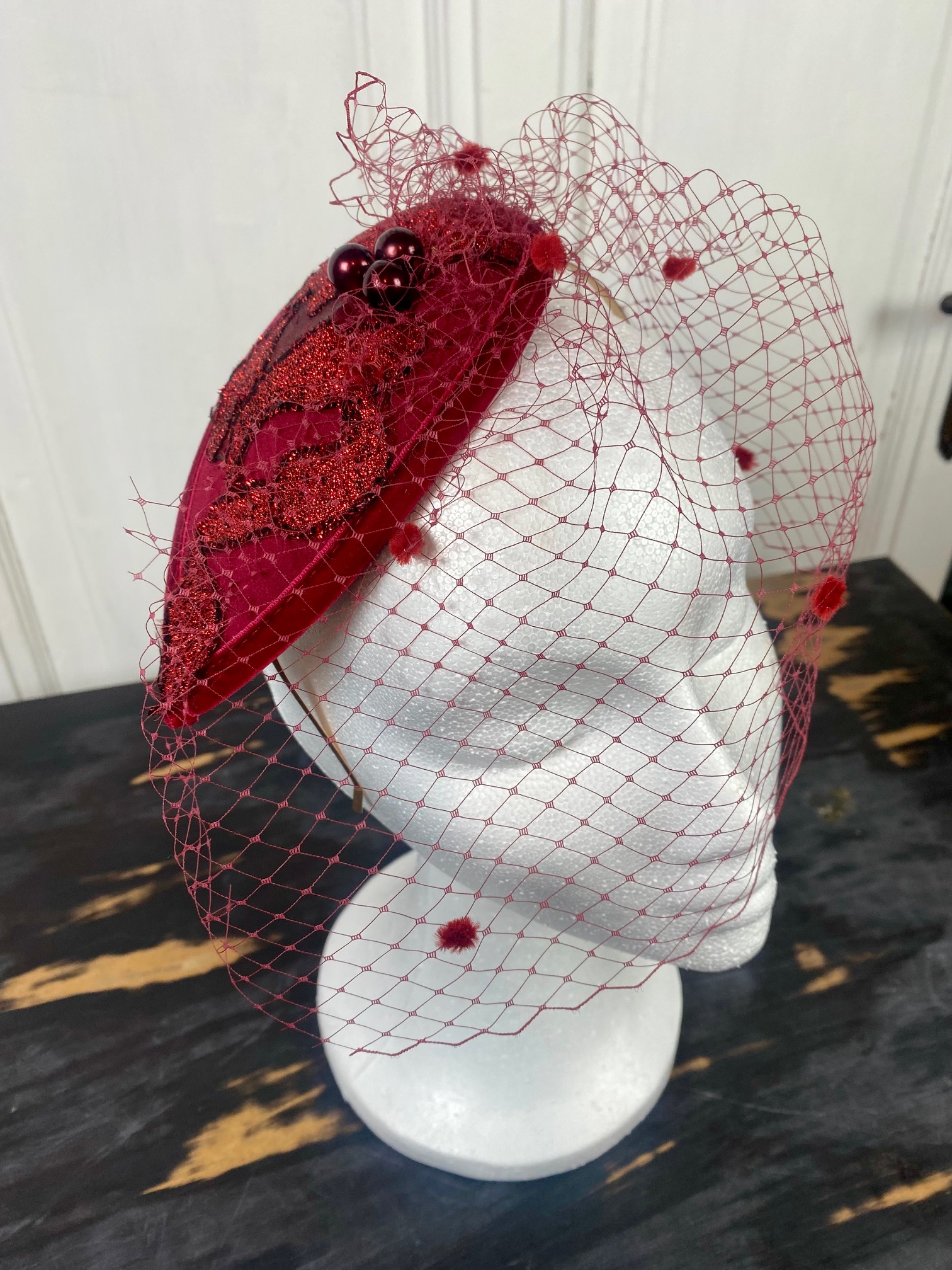 Fascinator burgundy It’s Christmas Time